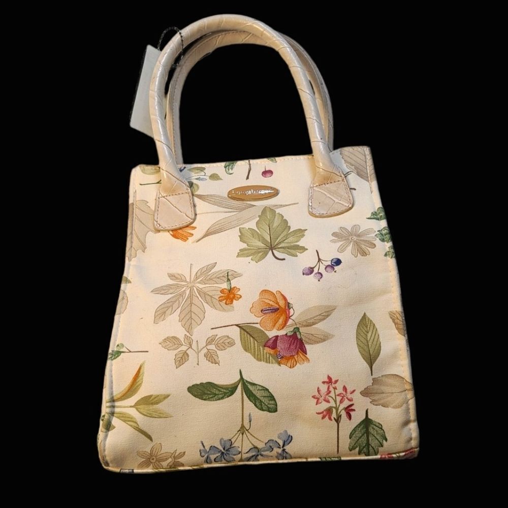 Longaberger Satchel‎ Top Handle Mini Floral Canvas Mini